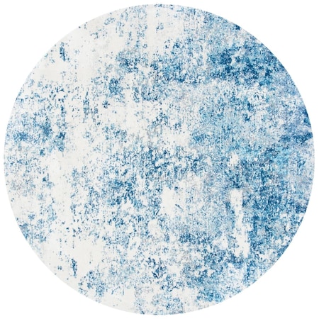 Safavieh 3 x 3 ft. Brentwood Round Rug; Ivory & Navy BNT822B-3R